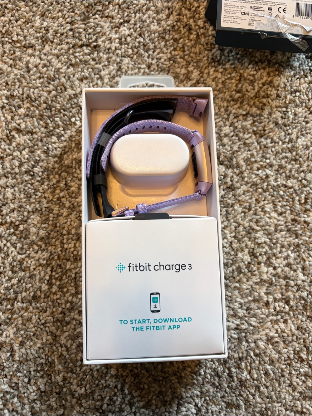Fitbit Charge 3 Lavender and Black Fitness Tracker with Woven Band